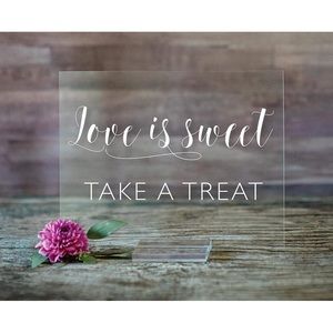 Acrylic Wedding Signs Set of 3 with Stands